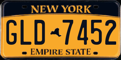 NY license plate GLD7452