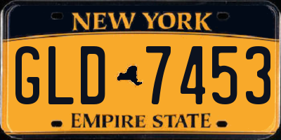 NY license plate GLD7453