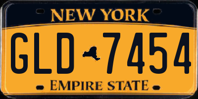 NY license plate GLD7454