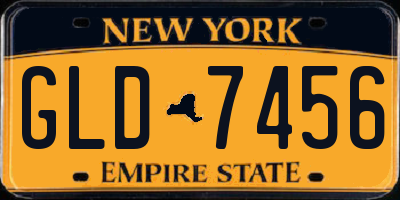 NY license plate GLD7456