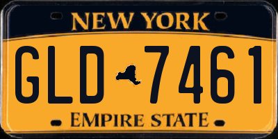 NY license plate GLD7461