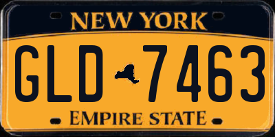NY license plate GLD7463