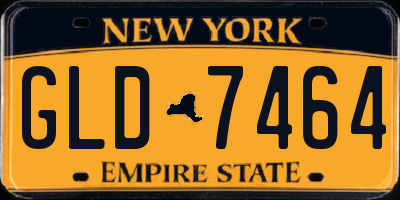 NY license plate GLD7464