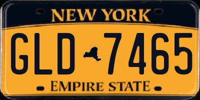 NY license plate GLD7465