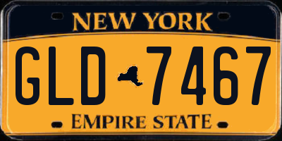 NY license plate GLD7467