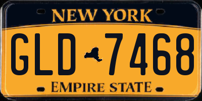NY license plate GLD7468