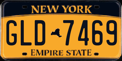 NY license plate GLD7469