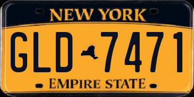 NY license plate GLD7471