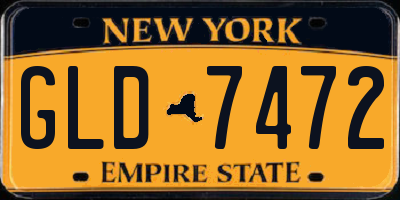 NY license plate GLD7472
