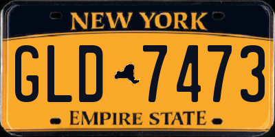 NY license plate GLD7473