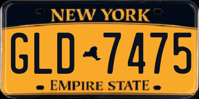 NY license plate GLD7475