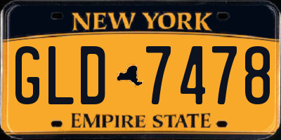 NY license plate GLD7478