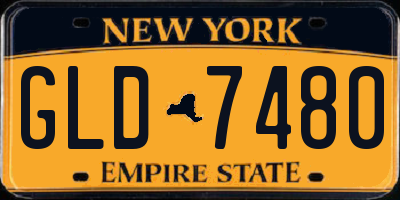 NY license plate GLD7480