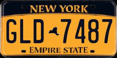 NY license plate GLD7487