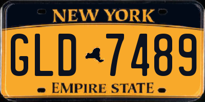 NY license plate GLD7489