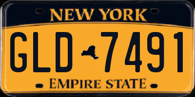 NY license plate GLD7491