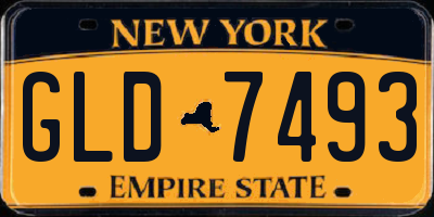 NY license plate GLD7493