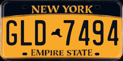 NY license plate GLD7494