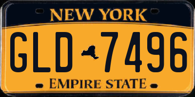 NY license plate GLD7496