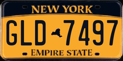 NY license plate GLD7497