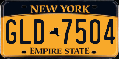 NY license plate GLD7504