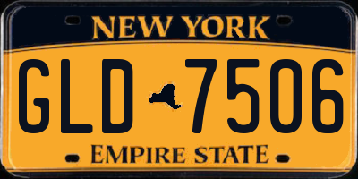 NY license plate GLD7506