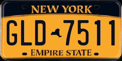 NY license plate GLD7511