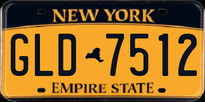 NY license plate GLD7512