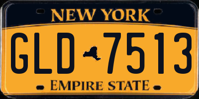 NY license plate GLD7513