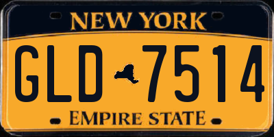 NY license plate GLD7514