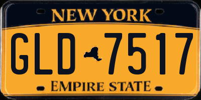 NY license plate GLD7517