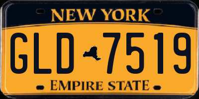 NY license plate GLD7519