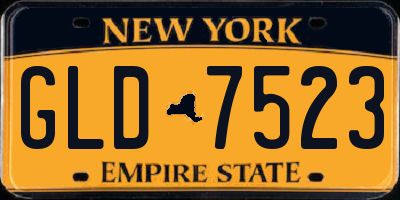 NY license plate GLD7523