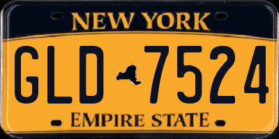 NY license plate GLD7524