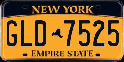 NY license plate GLD7525