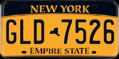 NY license plate GLD7526