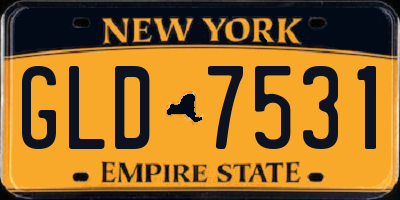 NY license plate GLD7531