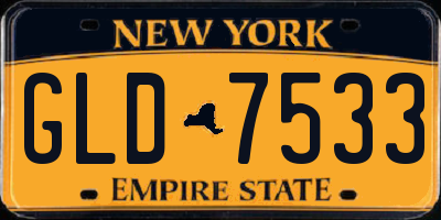 NY license plate GLD7533
