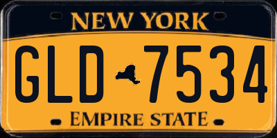 NY license plate GLD7534