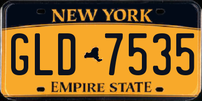 NY license plate GLD7535