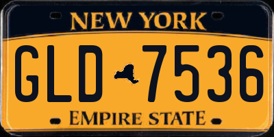 NY license plate GLD7536