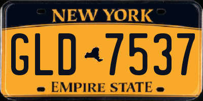 NY license plate GLD7537