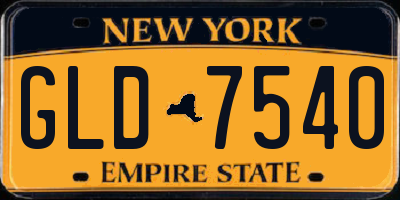 NY license plate GLD7540