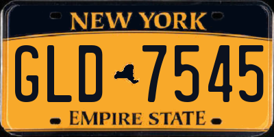 NY license plate GLD7545