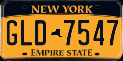 NY license plate GLD7547