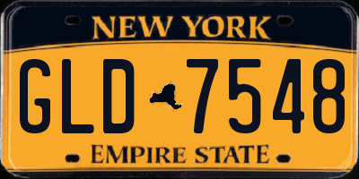 NY license plate GLD7548