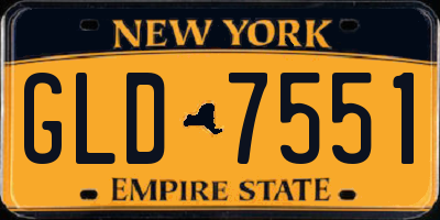 NY license plate GLD7551