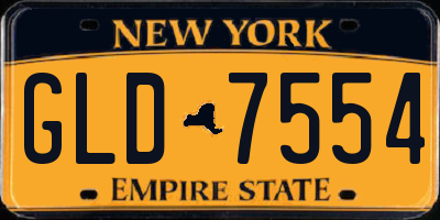 NY license plate GLD7554