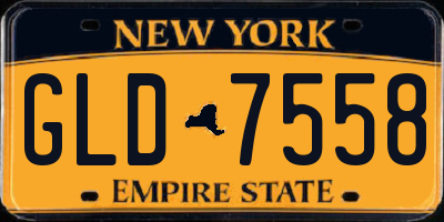 NY license plate GLD7558