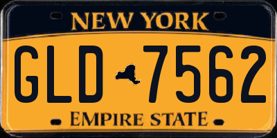 NY license plate GLD7562